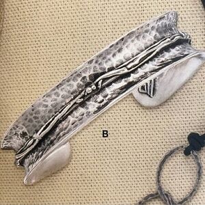 Vintage Silpada Textured Barbed Wire Sterling Silver Cuff Bracelet B1684